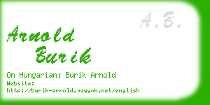 arnold burik business card